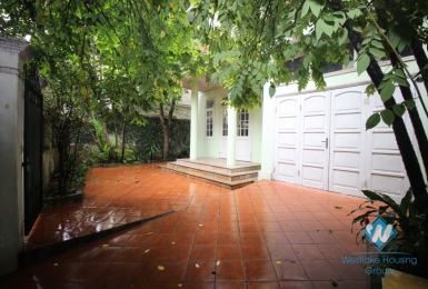 House for rent with car garage, large yard and terrace in Tay Ho, Hanoi